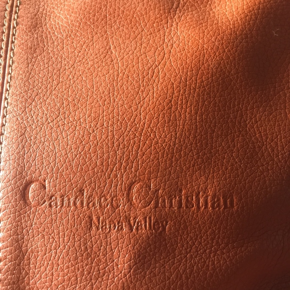 Candace Christian Orange Leather Handbag - Picture 2 of 6